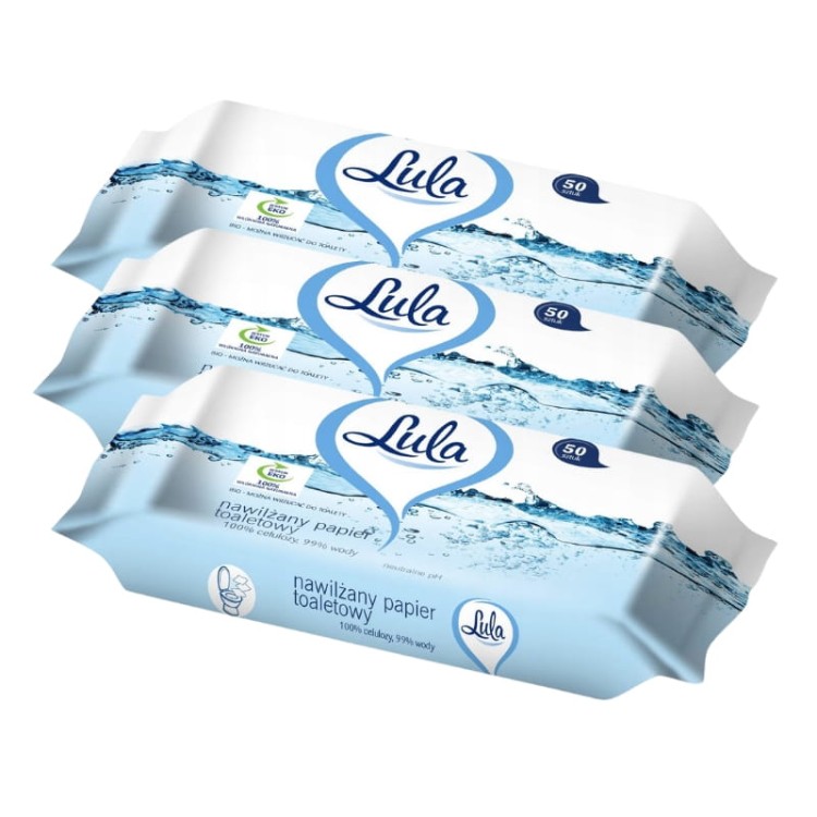 Papier nawilżony bezzapachowy 99% wody Lula 50 szt.