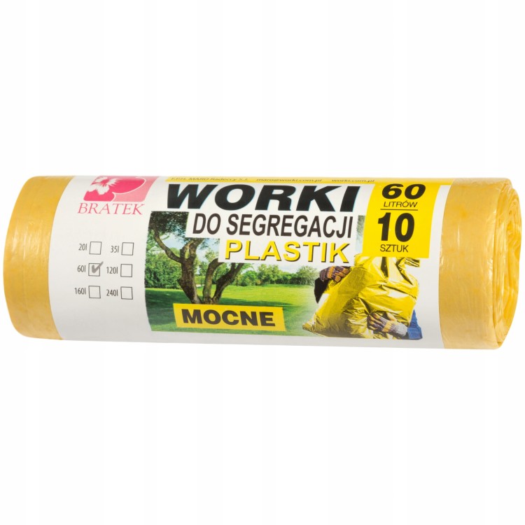 BARDZO-MOCNE-Worki-do-segregacji-plastiku-Bratek-60L-10-szt-w-rolce