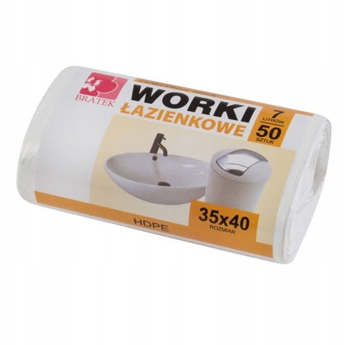 worki na smieci biale 7litrow