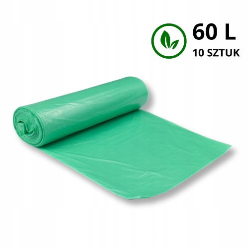 Uniwersalne worki biodegradowalne na śmieci 60L 10 szt